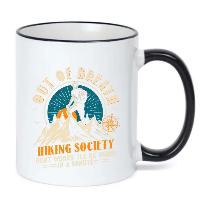 Out Of Breath Hiking Society Black Color Changing Mug