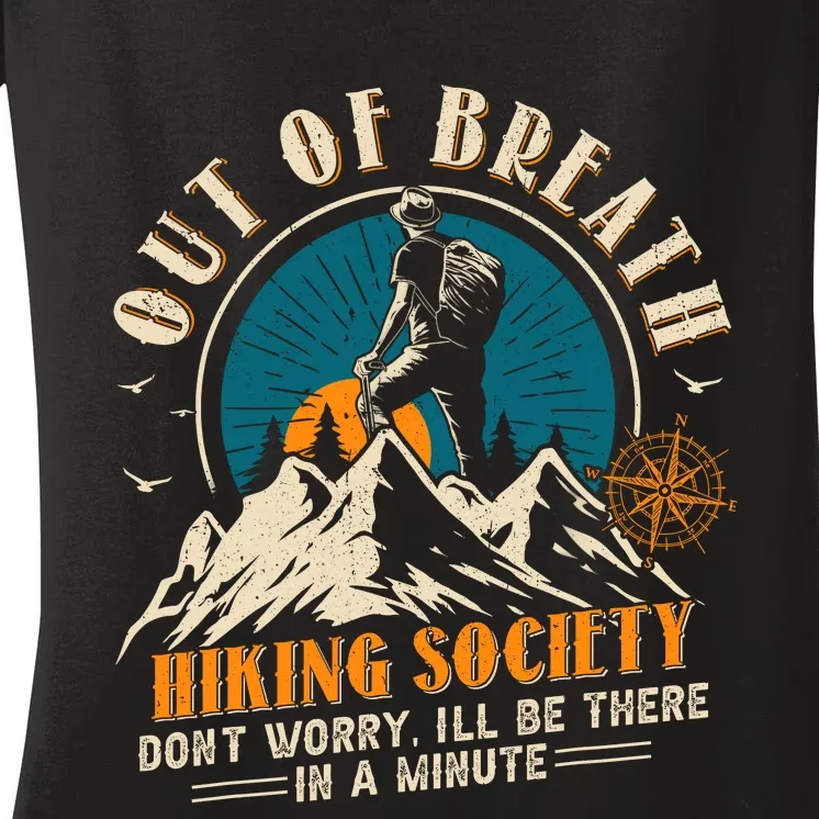 Out Of Breath Hiking Society Women's V-Neck T-Shirt