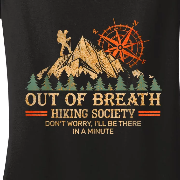 Out Of Breath Hiking Society Women's V-Neck T-Shirt