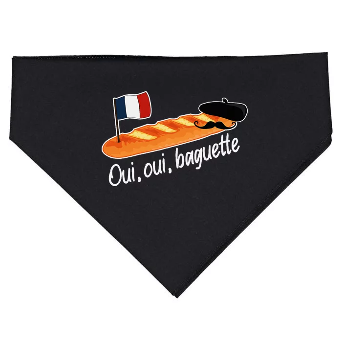 Oui Oui Baguette French Bread France Lover Francophile USA-Made Doggie Bandana