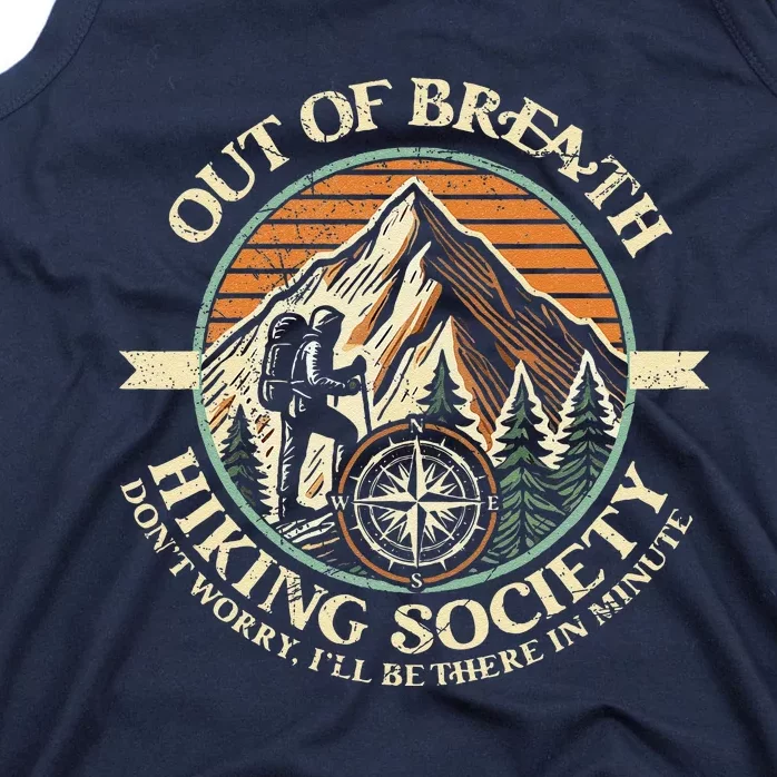 Out Of Breath Hiking Society Funny Mountain Outdoor Hikers Tank Top