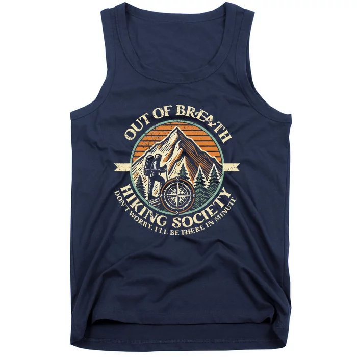 Out Of Breath Hiking Society Funny Mountain Outdoor Hikers Tank Top