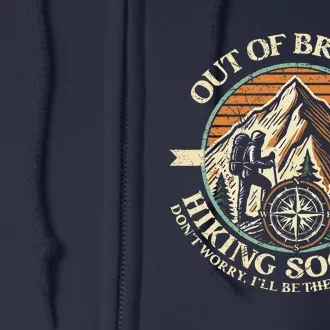 Out Of Breath Hiking Society Funny Mountain Outdoor Hikers Full Zip Hoodie