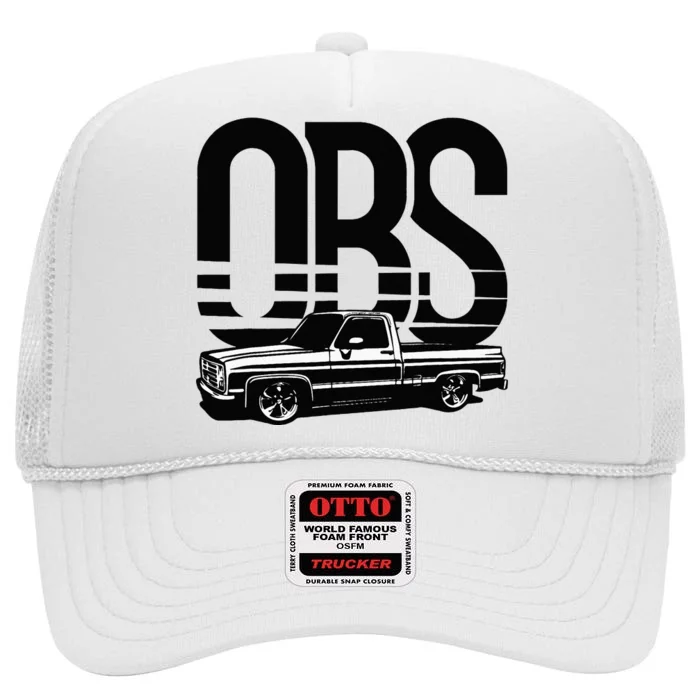 OBS Old Body Style Lowered Truck Vintage Car Show High Crown Mesh Trucker Hat