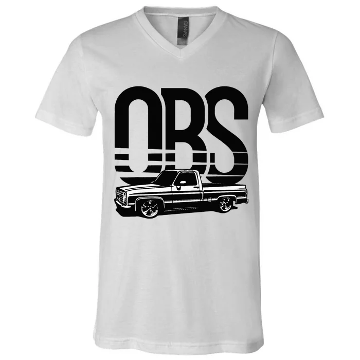 OBS Old Body Style Lowered Truck Vintage Car Show V-Neck T-Shirt