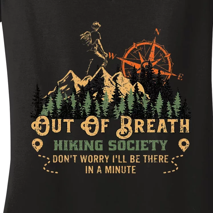 Out Of Breath Hiking Society Women's V-Neck T-Shirt