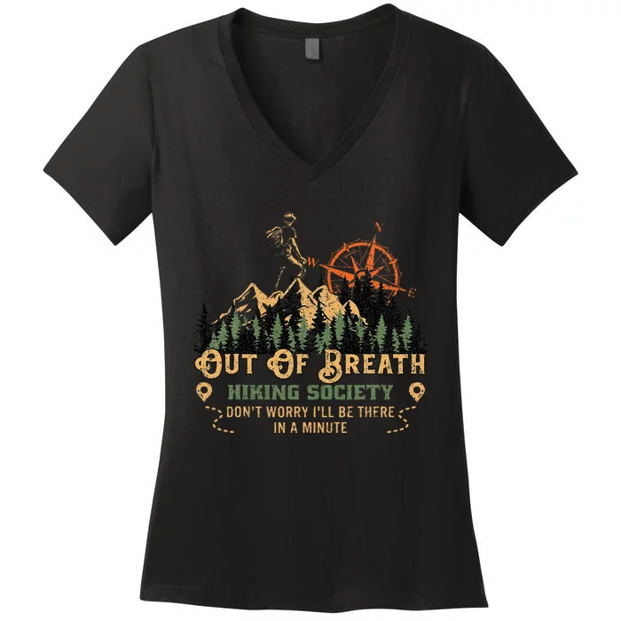 Out Of Breath Hiking Society Women's V-Neck T-Shirt