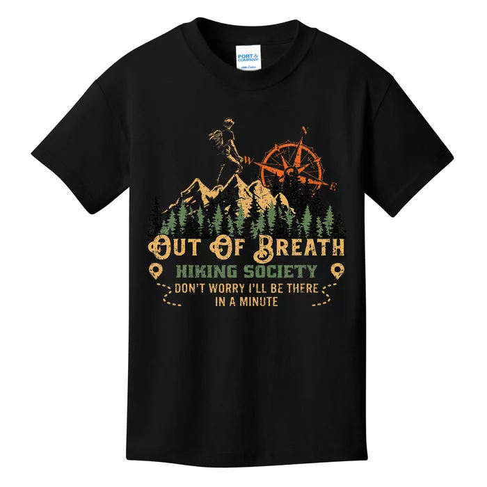 Out Of Breath Hiking Society Kids T-Shirt