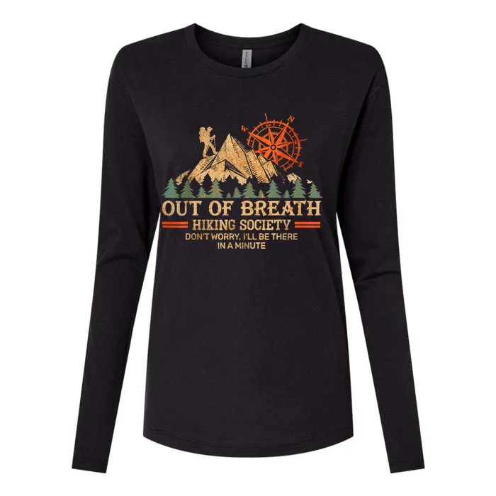 Out Of Breath Hiking Society Womens Cotton Relaxed Long Sleeve T-Shirt