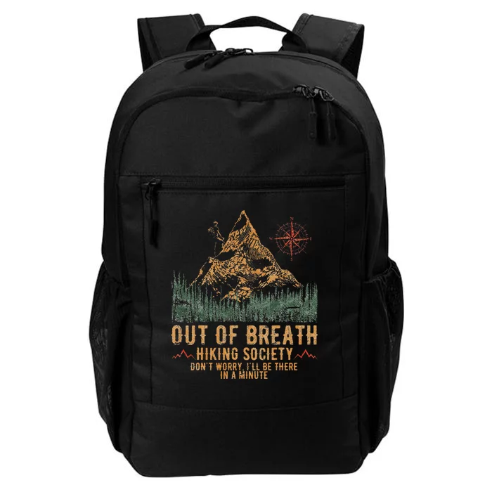 Out Of Breath Hiking Society Funny Mountain Climbing Hiker Daily Commute Backpack