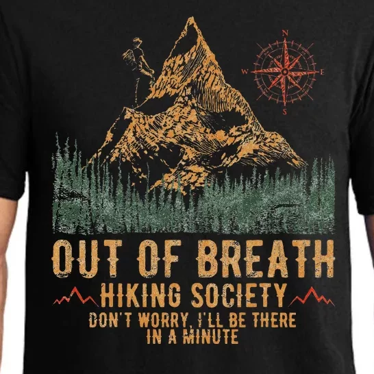 Out Of Breath Hiking Society Funny Mountain Climbing Hiker Pajama Set