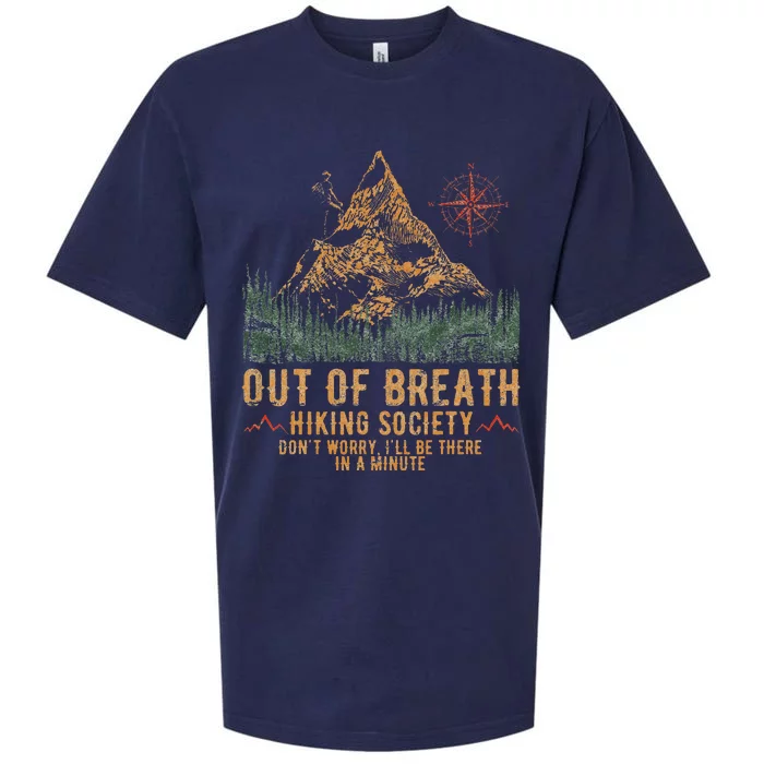 Out Of Breath Hiking Society Funny Mountain Climbing Hiker Sueded Cloud Jersey T-Shirt