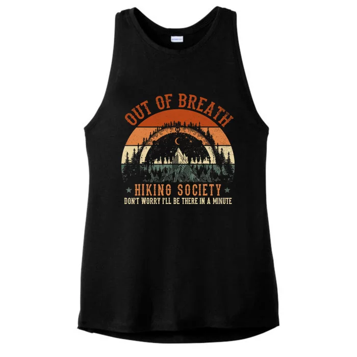 Out Of Breath Hiking Society Design For Vintage Hiking Ladies Tri-Blend Wicking Tank