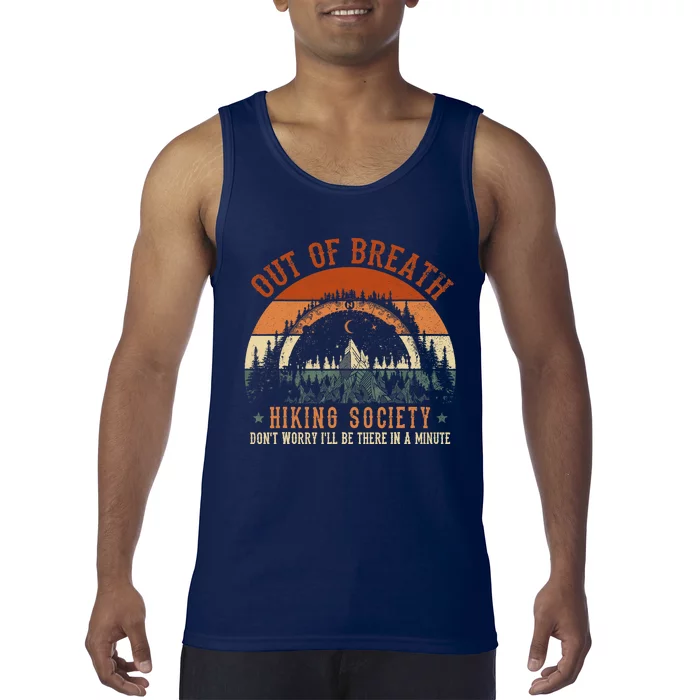 Out Of Breath Hiking Society Design For Vintage Hiking Tank Top