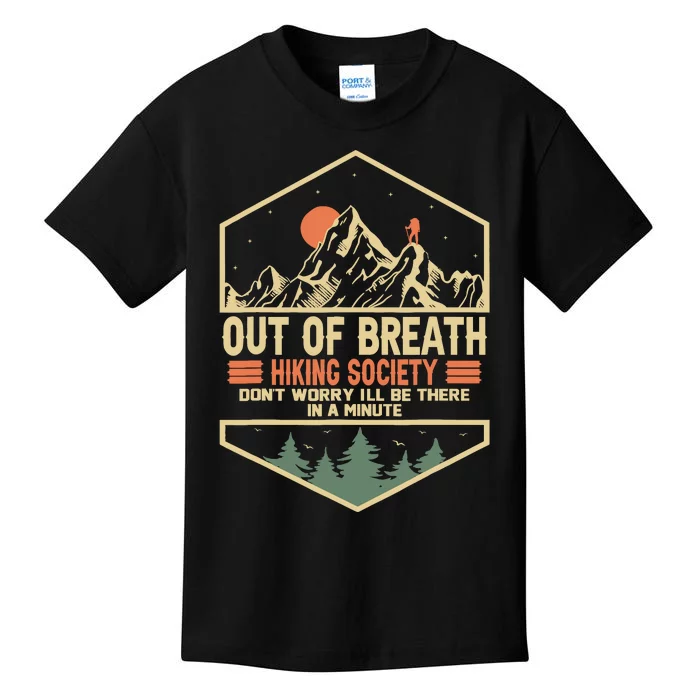 Out Of Breath Hiking Society Kids T-Shirt