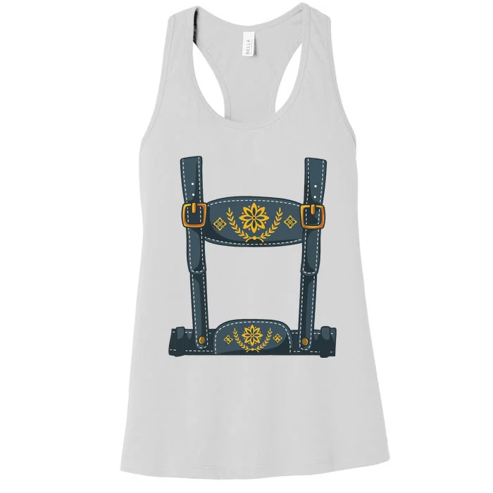 Oktoberfest Outfit Boy Lederhosen Costume Women's Racerback Tank