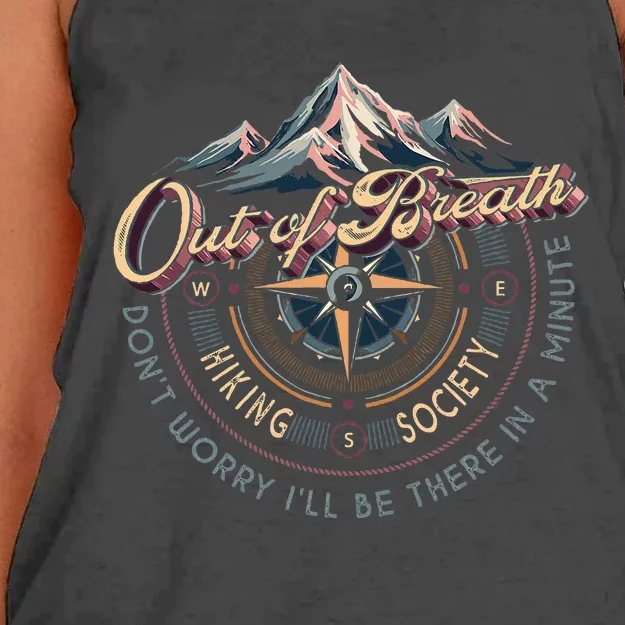 Out Of Breath Hiking Society ILl Be There Women's Knotted Racerback Tank