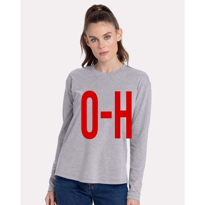 Oh Ohio Logo Womens Cotton Relaxed Long Sleeve T-Shirt