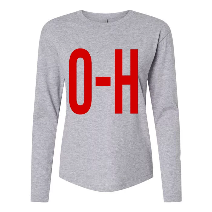 Oh Ohio Logo Womens Cotton Relaxed Long Sleeve T-Shirt