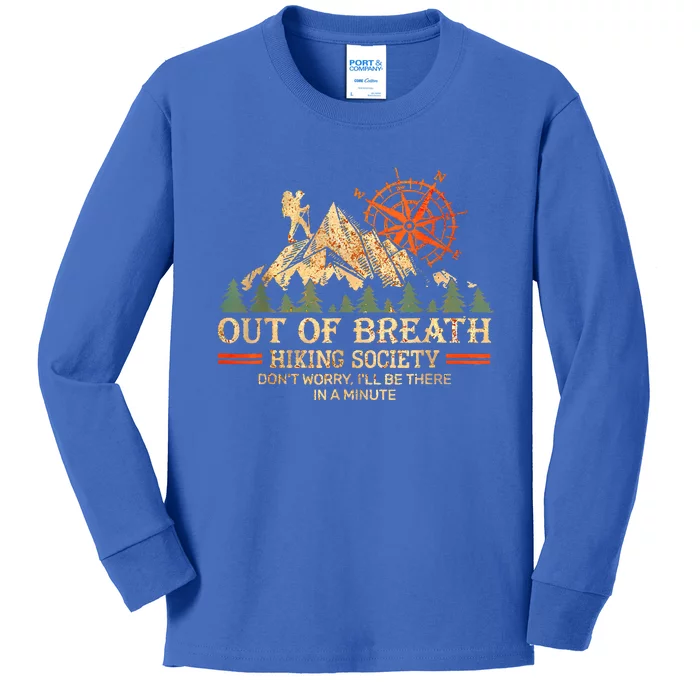 Out Of Breath Hiking Society Kids Long Sleeve Shirt