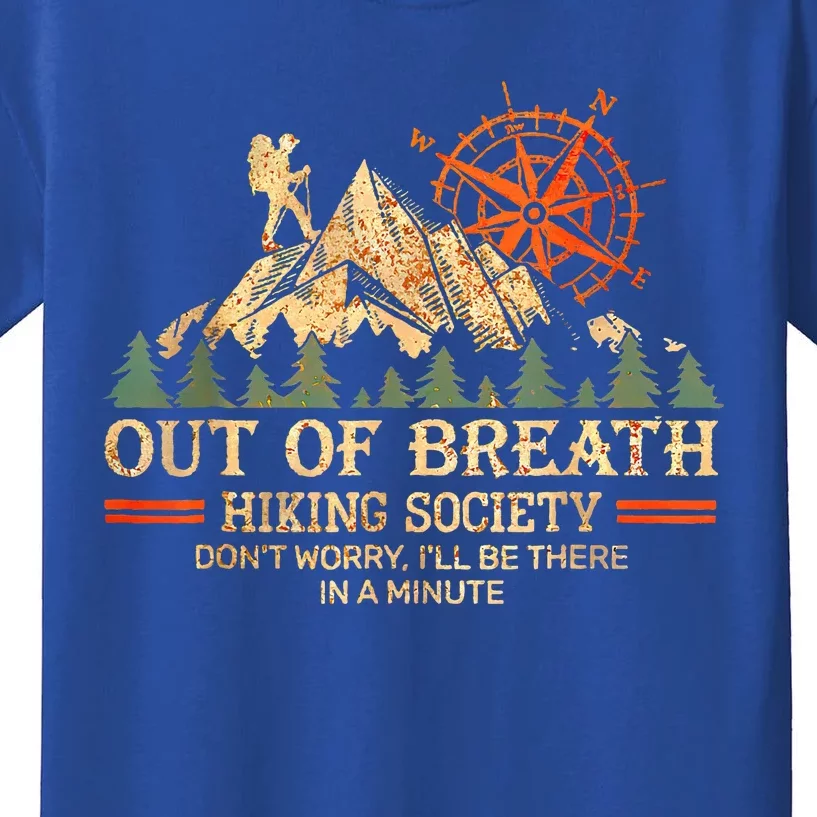 Out Of Breath Hiking Society Kids T-Shirt