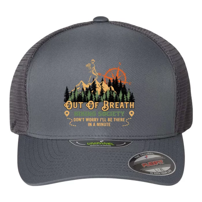 Out Of Breath Hiking Society Flexfit Unipanel Trucker Cap