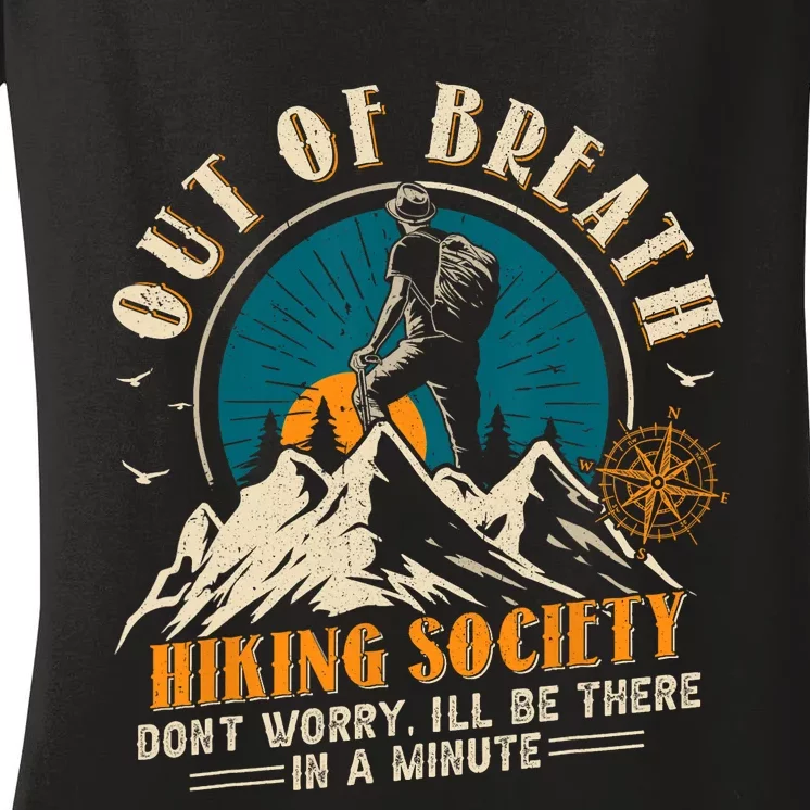 Out Of Breath Hiking Society Women's V-Neck T-Shirt