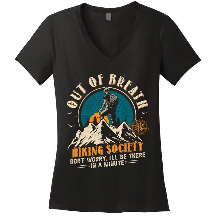 Out Of Breath Hiking Society Women's V-Neck T-Shirt