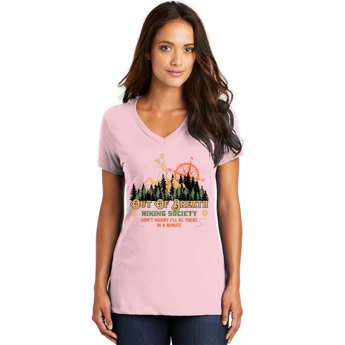 Out Of Breath Hiking Society Women's V-Neck T-Shirt