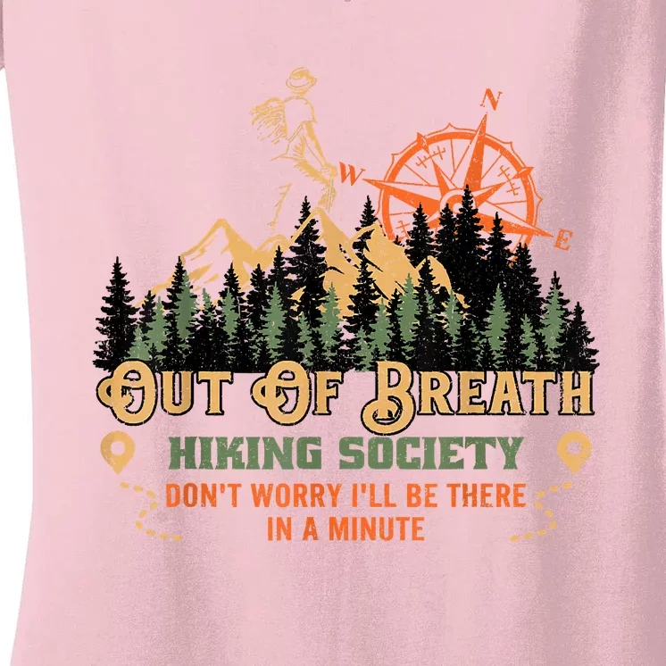 Out Of Breath Hiking Society Women's V-Neck T-Shirt