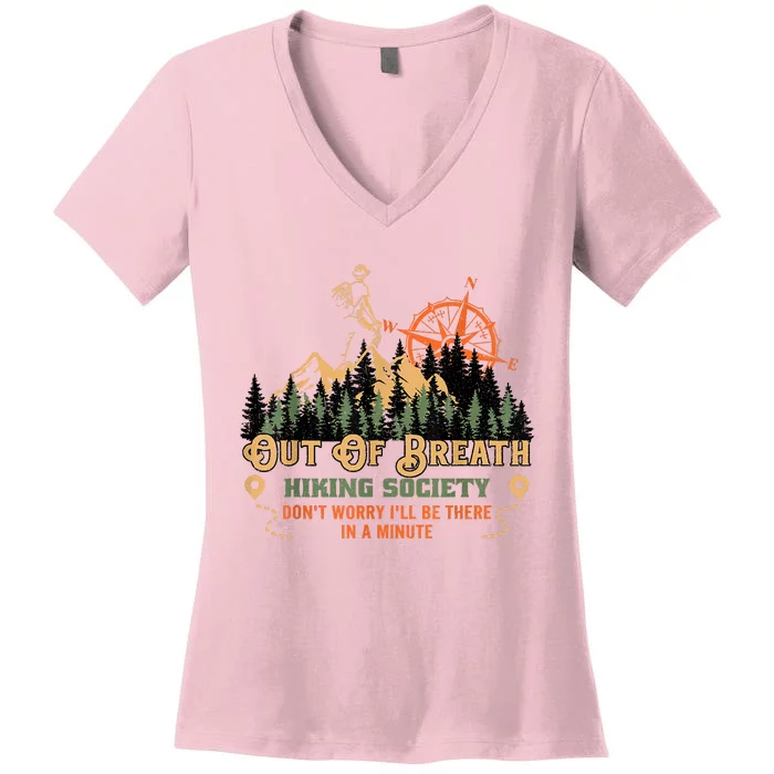 Out Of Breath Hiking Society Women's V-Neck T-Shirt