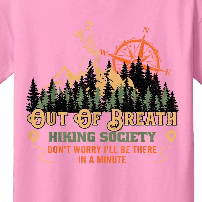 Out Of Breath Hiking Society Kids T-Shirt