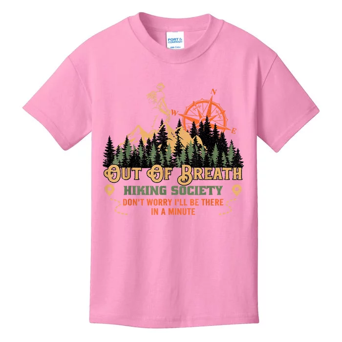 Out Of Breath Hiking Society Kids T-Shirt