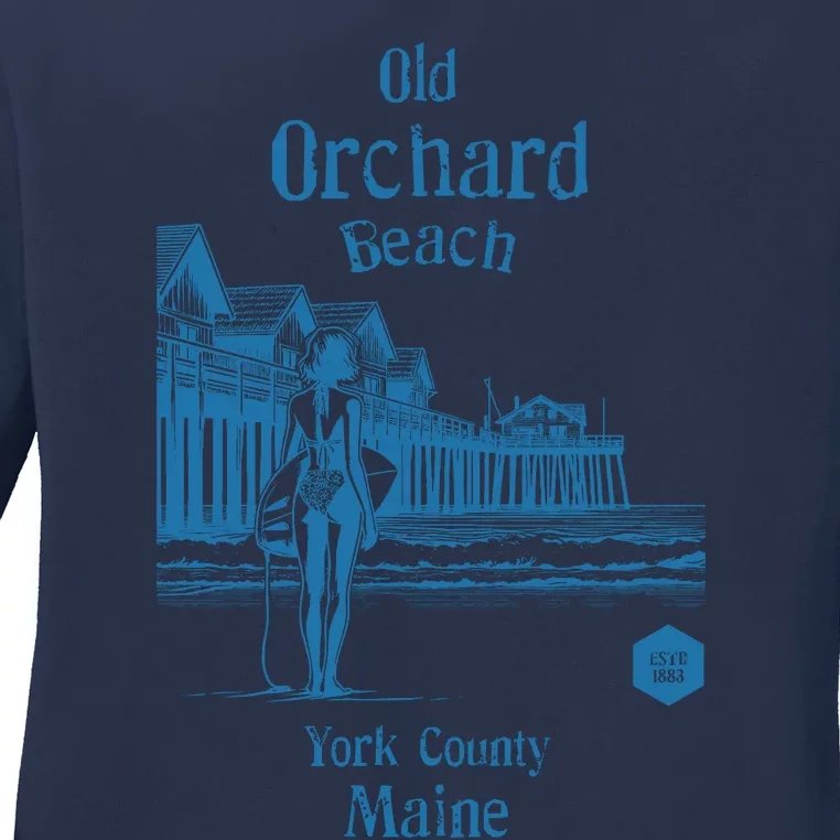 Old Orchard Beach York County Maine Ladies Long Sleeve Shirt