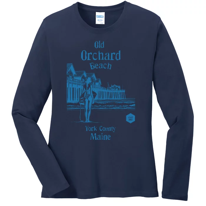 Old Orchard Beach York County Maine Ladies Long Sleeve Shirt