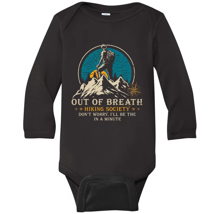 Out Of Breath Hiking Society Baby Long Sleeve Bodysuit