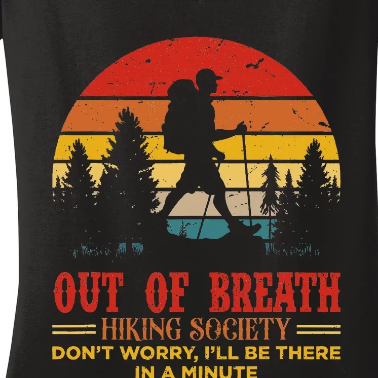 Out Of Breath Hiking Society Women's V-Neck T-Shirt