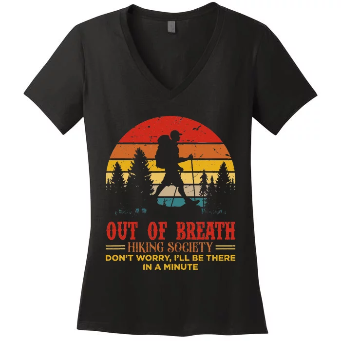 Out Of Breath Hiking Society Women's V-Neck T-Shirt