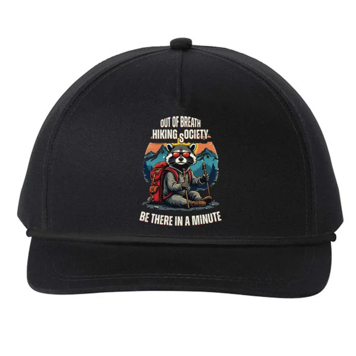 Out Of Breath Hiking Society Raccoon Hiking Snapback Five-Panel Rope Hat