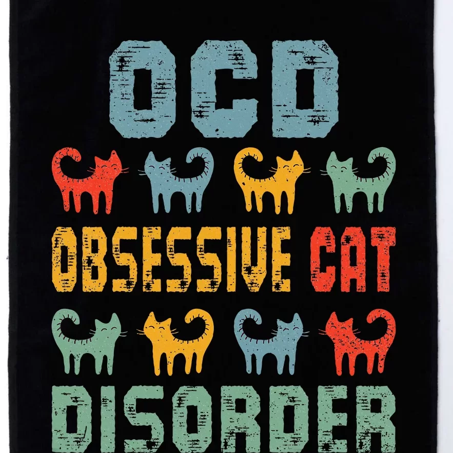 Ocd Obsessive Cat Disorder Funny Cat Lover Gift Platinum Collection Golf Towel