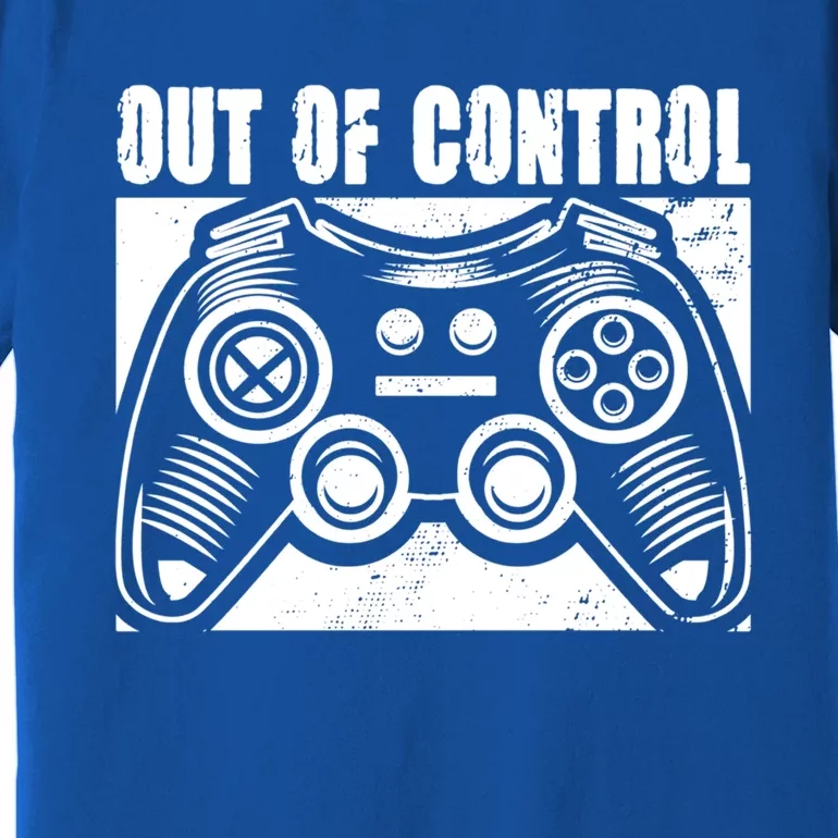 Out Of Control Funny Gaming Quote Retro Video Games Graphic Gift Premium T-Shirt