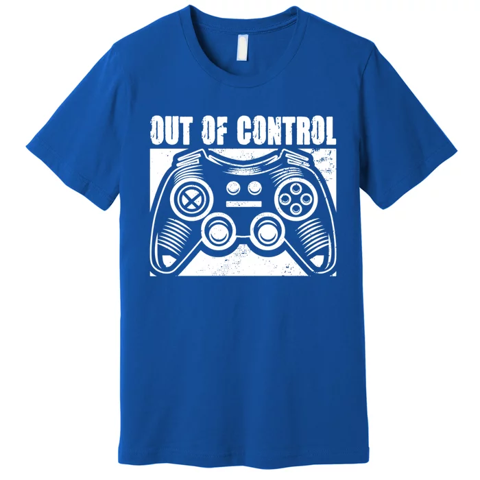 Out Of Control Funny Gaming Quote Retro Video Games Graphic Gift Premium T-Shirt