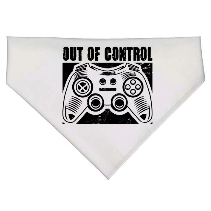 Out Of Control Funny Gaming Quote Retro Video Games Graphic Gift USA-Made Doggie Bandana