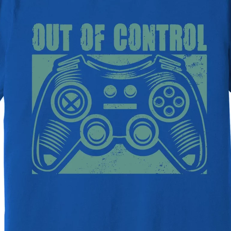 Out Of Control Funny Gaming Quote Retro Video Games Graphic Gift Premium T-Shirt