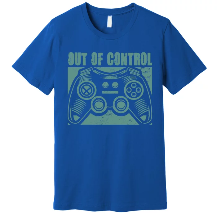 Out Of Control Funny Gaming Quote Retro Video Games Graphic Gift Premium T-Shirt