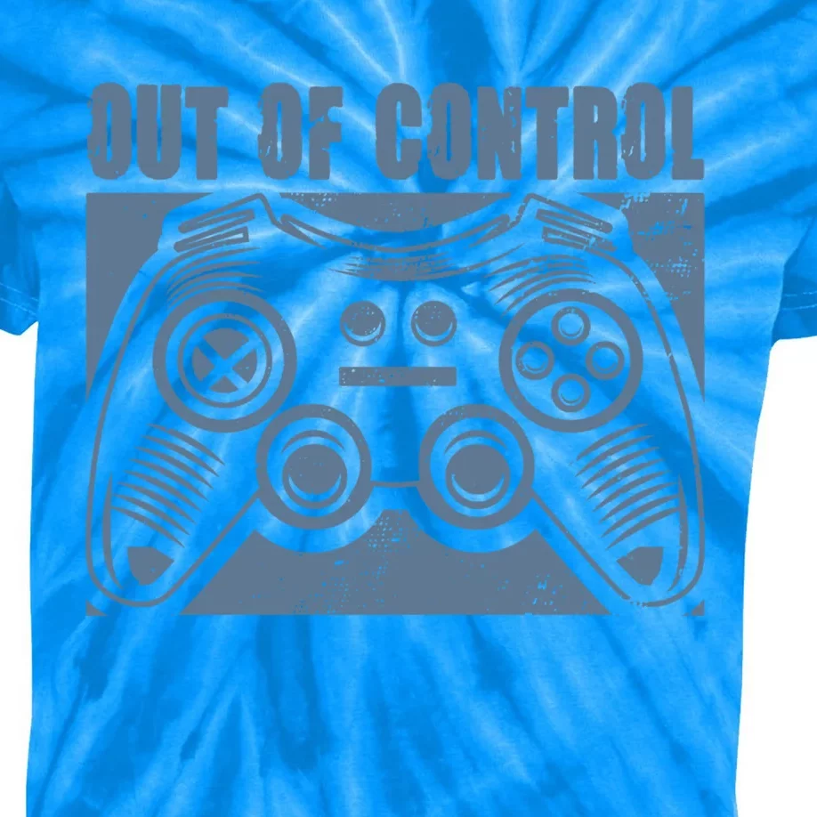 Out Of Control Funny Gaming Quote Retro Video Games Graphic Gift Kids Tie-Dye T-Shirt