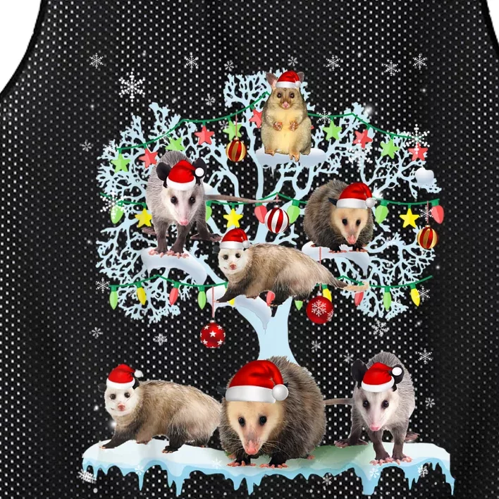 Opossums On Christmas Tree Xmas Lights Santa Opossum Lover Mesh Reversible Basketball Jersey Tank