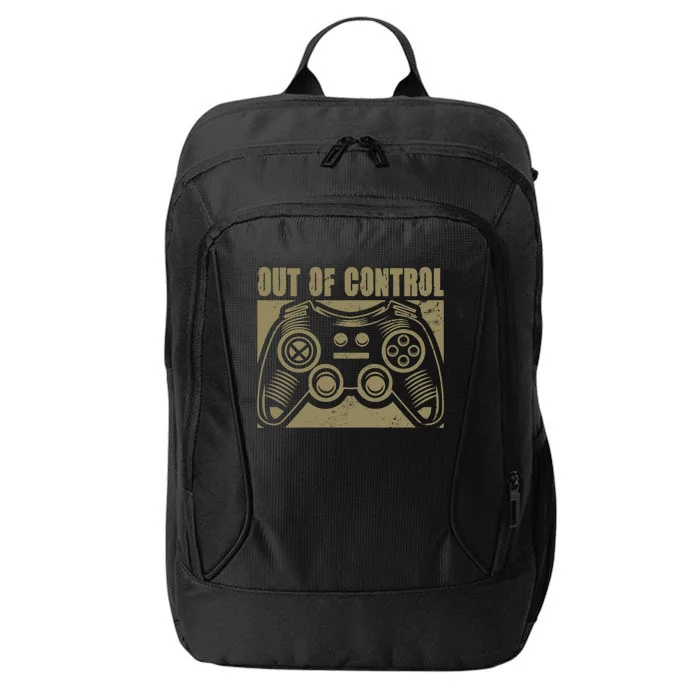 Out Of Control Funny Gaming Quote Retro Video Games Graphic Gift City Backpack