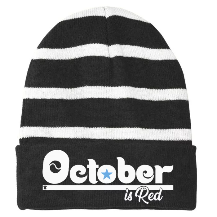 October Striped Beanie with Solid Band