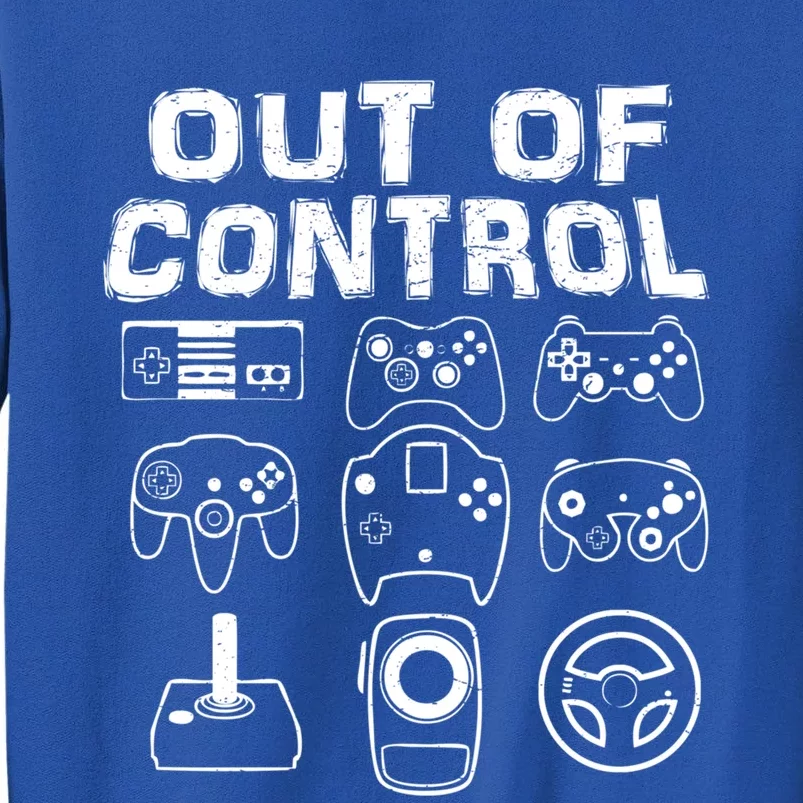 Out Of Control Funny Retro Video Game Player Teen Boy Gaming Gift Tall Sweatshirt